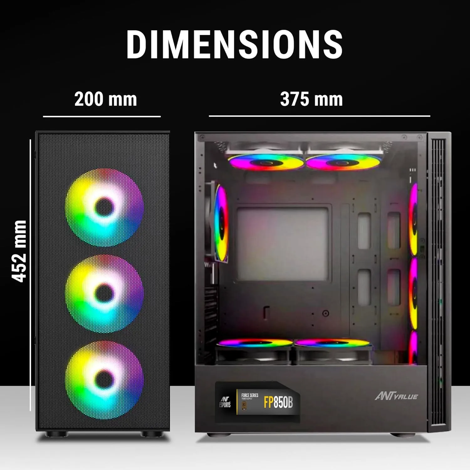 Ant Value Gaming Cabinet VM40 Black view 9